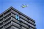 helikopter flyver over Rigshospitalet