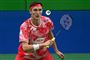 badmintonspiller i kamp
