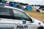 Politi til stede på campingområdet på Roskilde Festival under festivalen i 2022. En 22-årig kvinde blev voldtaget på campingområdet, og i weekenden fik politiet et gennembrud i sagen. (Arkivfoto).