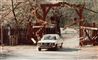 en BMW smadrer gennem en port