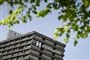 Toppen af hospital set fra park