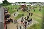 et campingområde ved en festival
