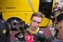 en cykelrytter interviewes