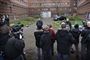 Pressefolk venter uden for Lyngby Ret på grundlovsforhøret mod Stein Bagger Foto: Jens Dresling / POLFOTO