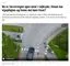 Dronebillede af kryds med hajtænder for samtlige veje