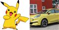 Pikachoo og en gul bil