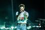 Post Malone havde til sin koncert i Horsens iført sig en T-shirt med Dannebrog og Denmark på.