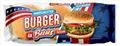 En pose burgerboller med amerikanske farver på forsiden.