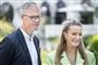 Dennis Ritter i mørk jakke og Stine Bjerre Mortensen i lys grøn jakke foran en Tivolibygning