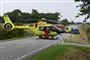 en helikopter spærrer vej ved uheld