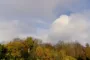 blå himmel med skyer over træer