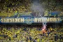 dumme fodboldfans laver ballade på tribune