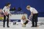 curlingspillere på isen