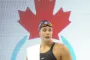 Penny Oleksiak  i sort badedragt og med sort badehætte