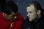 Cristiano Ronaldo og Wayne Rooney så første halvleg fra bænken. Foto: AP/Jon Super / POLFOTO