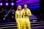 Karina Frimodt og Gustav Salinas i knaldgult tøj 