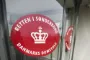 Rødt ovalt skilt ind til Retten i Sønderborg