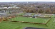 Fodboldstadion set fra luften