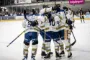 Ishockeyspillere på banen