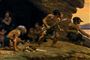 Kunstneren Charles Knights fremstilling om neandertaleren 
 Foto: AP/American Museum of Natural History / POLFOTO