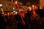 Mødet mellem Venstres Ungdom og Danmarks nazistparti blev mødt af protestsange.
 Foto: Jesper Nørgaard Sørensen / POLFOTO
