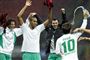 Bremen-spillerne fejrer sejr over mægtige AC Milan
 Foto: AP/Antonio Calanni / POLFOTO