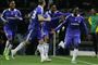 Michael Essien fejrer sin scoring til 1-1.
 Foto: AP/Antonio Calanni / POLFOTO
