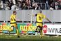 Jubel blandt Horsens' spillere, der straffede Brøndby med 3-0 søndag.
 Foto: Søren E. Alwan/HF/Polfoto / POLFOTO