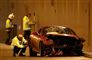 Sådan så Ronaldos Ferrari ud efter nærkontakt med autoværnet.
 Foto: Jon Super/AP/arkiv / POLFOTO