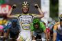 Mark Cavendish kører over målstregen til sin fjerde sejr i årets Tour
 Foto: Laurent Rebours / POLFOTO