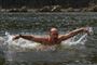 Putin svømmer butterfly i iskold flod
 Foto: AP/Alexei Drizhinin / POLFOTO